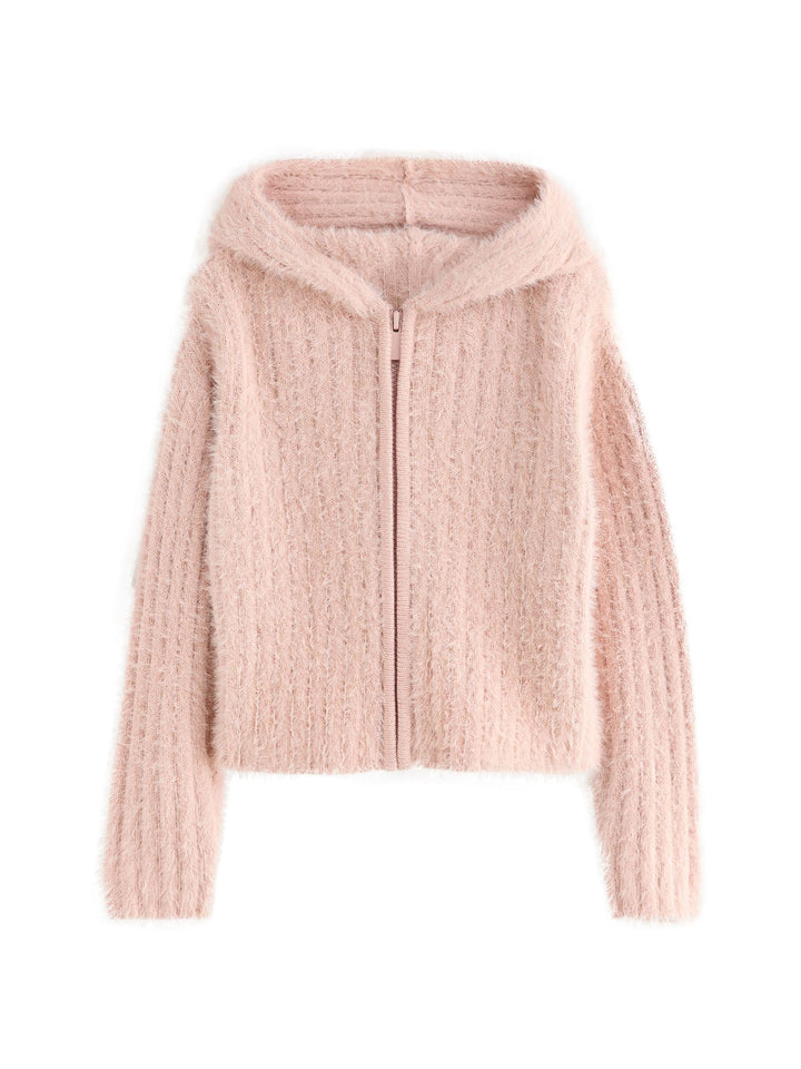 NEXT Mädchen Flauschige Kapuzenjacke mit durchgehendem Reissverschluss 16 Jahre Rosa, 16 Jahre Rosa