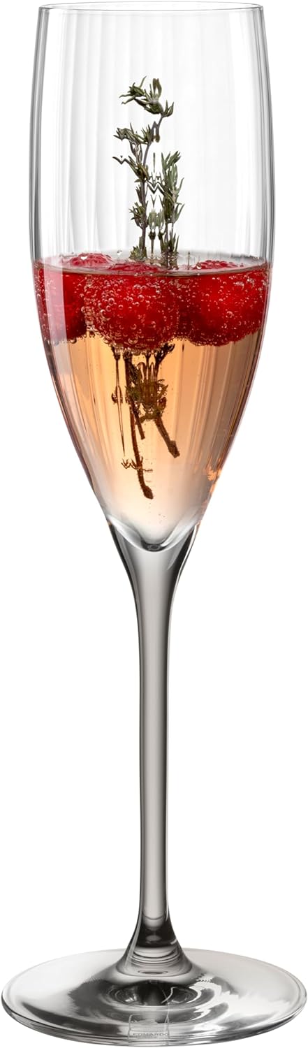 Leonardo Poesia Sektglas 6er Set, spülmaschinengeeignetes Champagnerglas, Höhe 25 cm, 250 ml, grau,