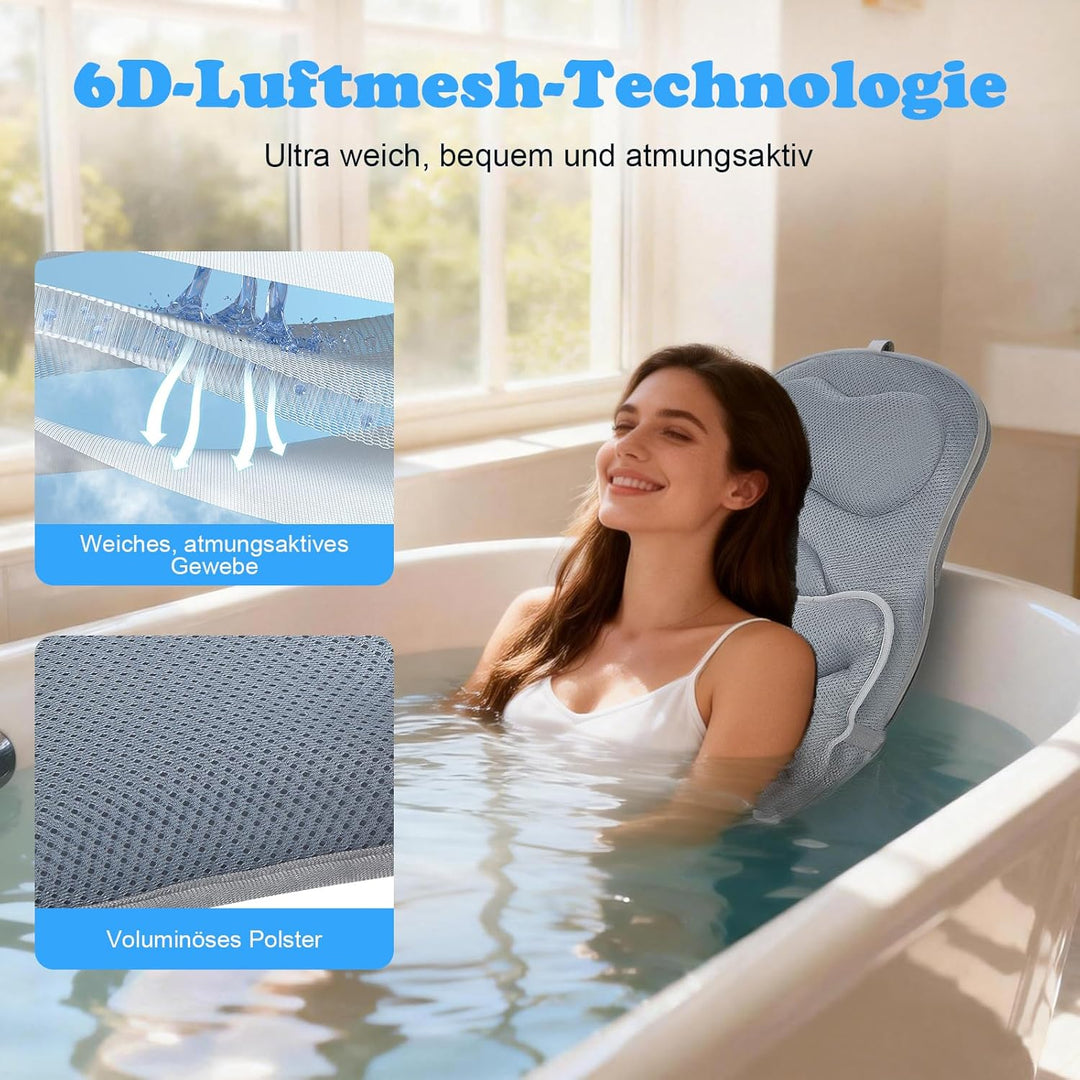 2 In 1 Badewannenkissen Ganzkörper 139*45cm+69*45cm,Mit Kinderbadekissen | Abnehmbares,Mit Saugnäpfe