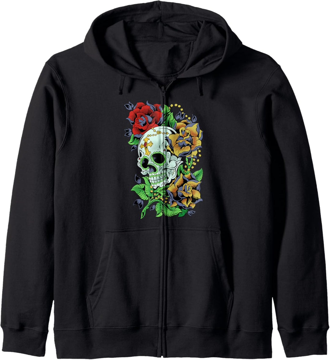 Sugar Skull Blumen Tag der Toten Dia Muertos Tee Geschenk Kapuzenjacke