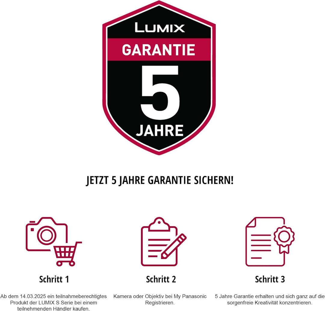 Panasonic DC-S5DWE-K Lumix S5D Vollformatkamera, L-Mount, 24,2 MP, 4K 60P Videoaufnahme, Live View S