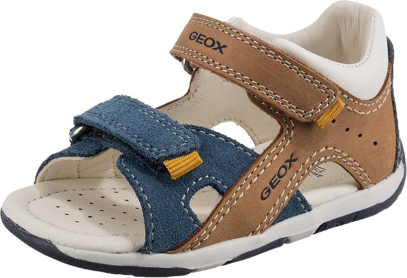 Geox Baby-Jungen B Sandal Tapuz Boy A Erste Schritte 18 EU Caramel Navy, 18 EU Caramel Navy