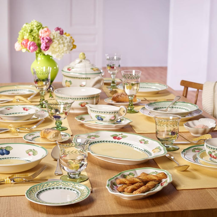 Villeroy &amp; Boch - French Garden Fleurence Suppenteller, 23 cm, Premium Porzellan, Weiss/Bunt 25 x 15