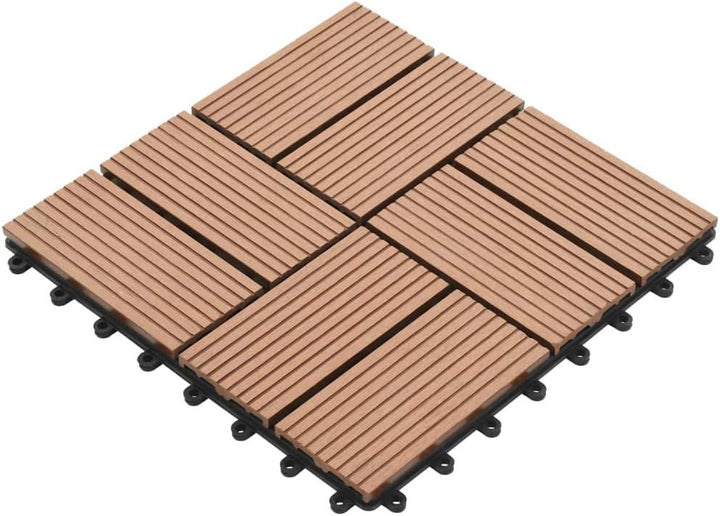 Gecheer 11 Stück Terrassenfliesen WPC Fliesen Balkon Bodenbelag Gartenfliese Balkonfliese Klickflies