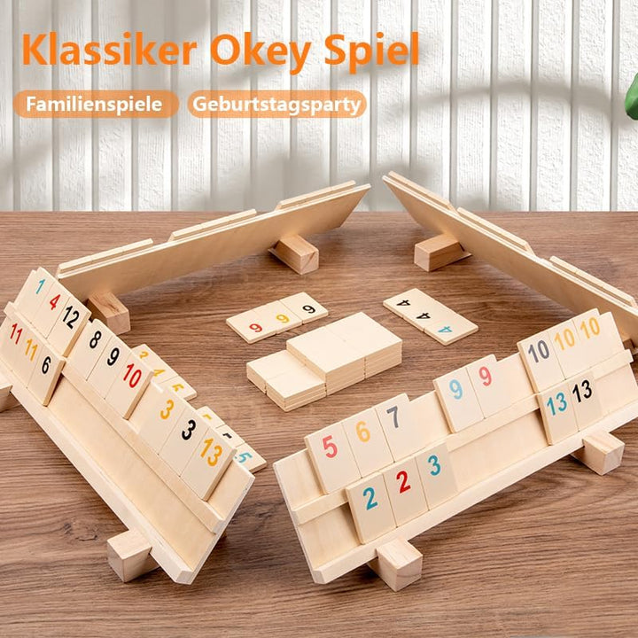 Okey Spiel, Rummikub Holz, Okay Spiel, Rummy Cup, VIP AHSAP Okey Takimi, Wooden Rummy Set with Melam