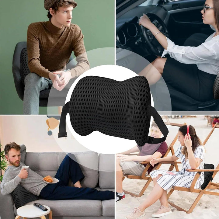 Ergonomisches Lendenwirbelstützkissen, Premium Memory Foam Rückenkissen für Bürostuhl, Auto &amp; Gaming