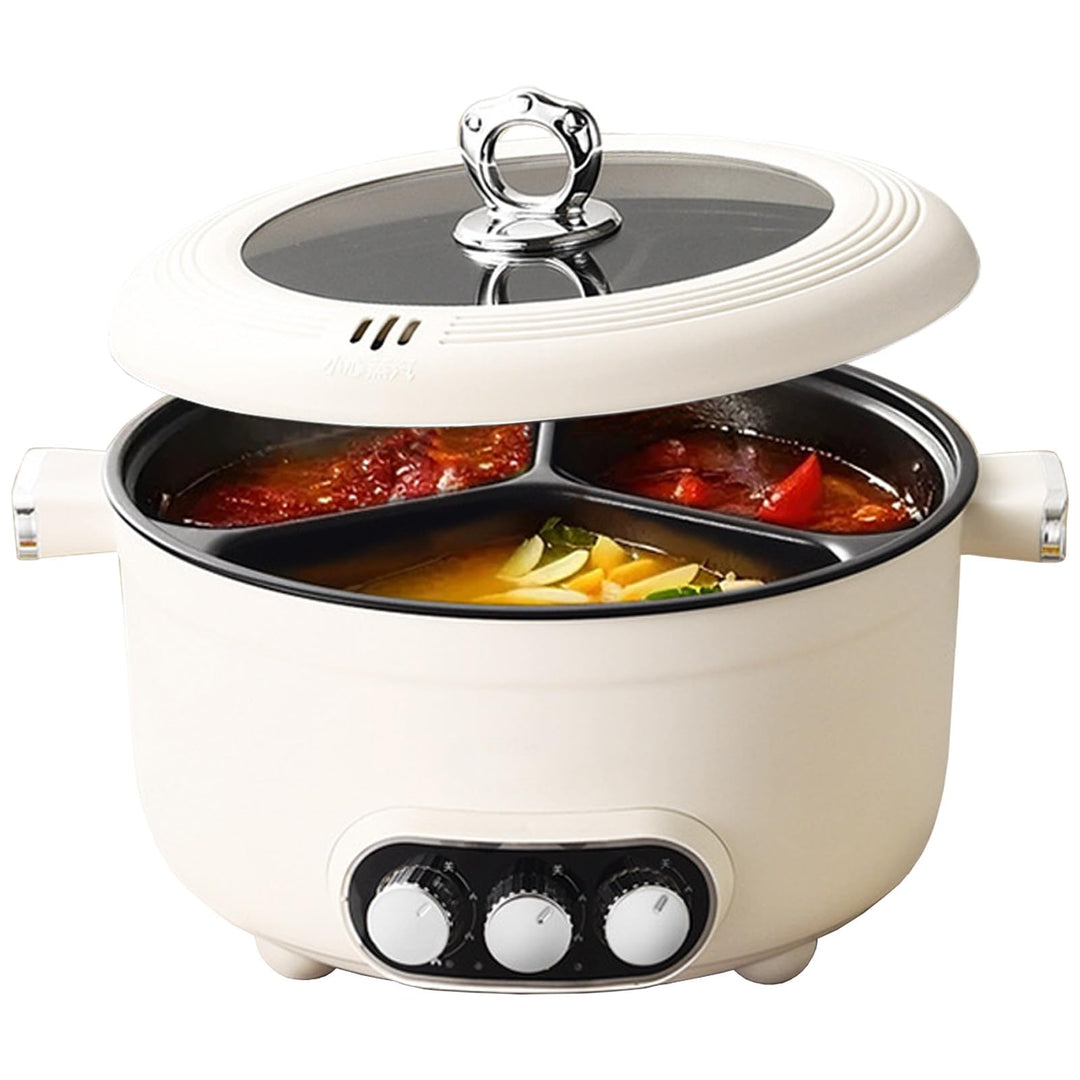 Hot Pot Elektrisch, 5.3L Elektrischer Kochtopf, 1000W Multifunktionale Bratpfanne Antihaft-Suppentop