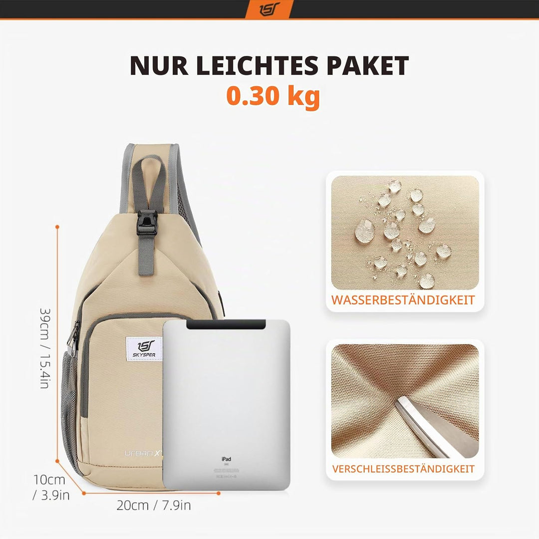 SKYSPER Brusttasche Leichte Sling Bag Herren Klein Schulter Rucksäcke Wasserfest Crossbody Pack Umhä