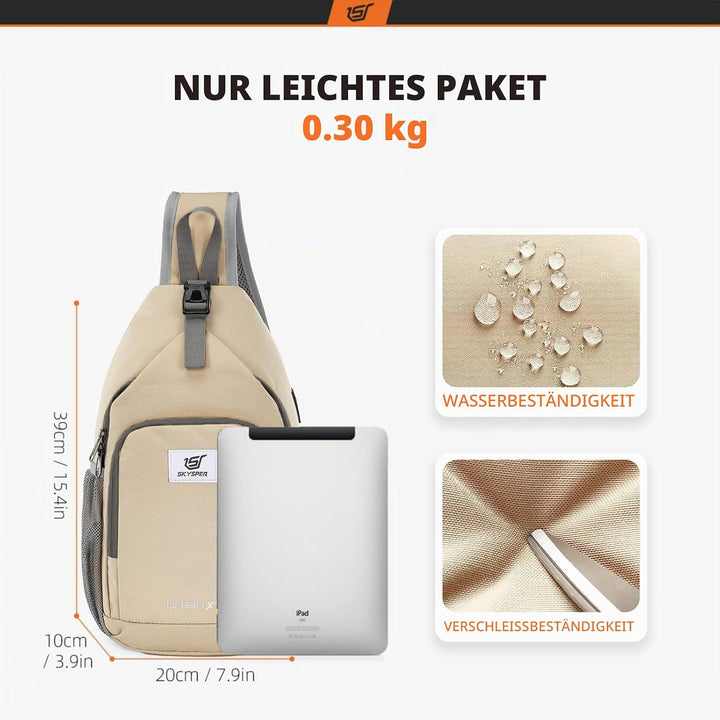 SKYSPER Brusttasche Leichte Sling Bag Herren Klein Schulter Rucksäcke Wasserfest Crossbody Pack Umhä