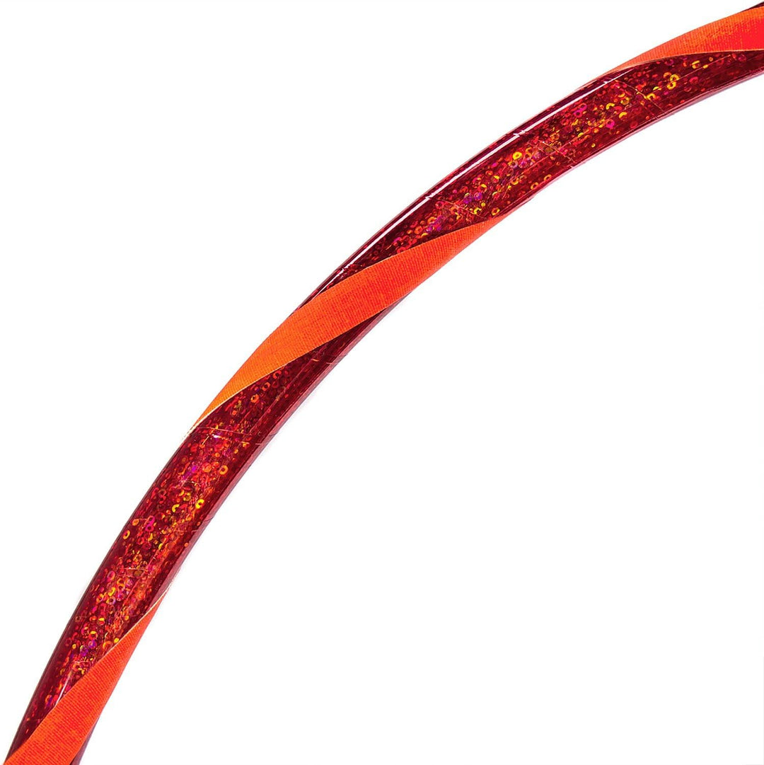 Hoopomania Glamour Kinder Hula Hoop Reifen Ø60cm Glitter-Rot-Orange, Ø60cm Glitter-Rot-Orange