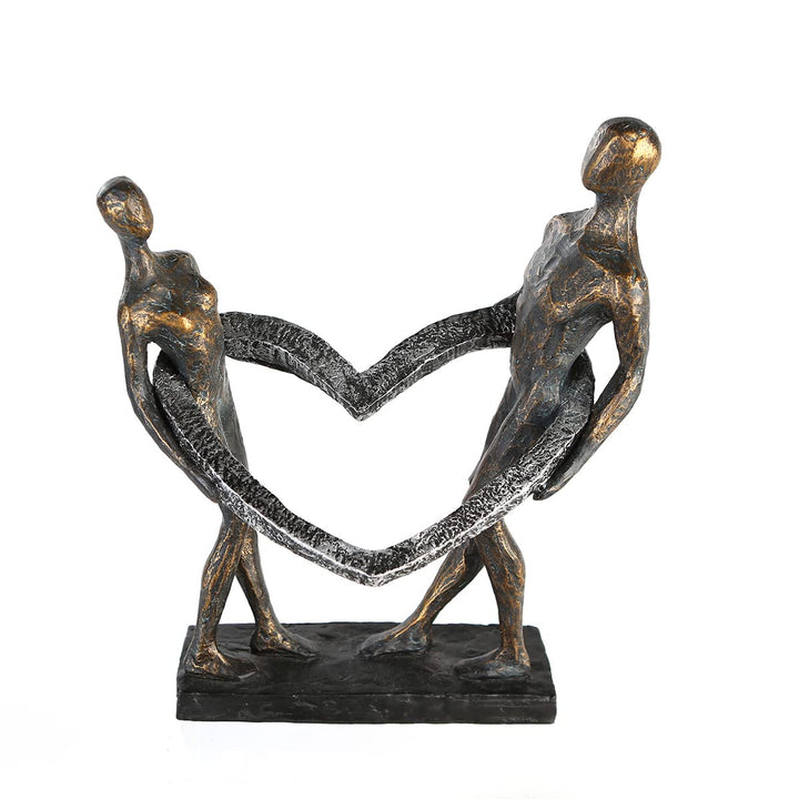 Casablanca - Deko Skulptur Figur Connected - aus Poly bronzefarbenes Paar H 31 cm Höhe 31 cm Bronzef