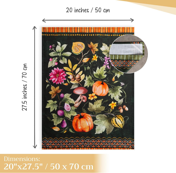 Maison d' Hermine Pumpkin Garden-Dark Green 100% Baumwolle Set von 3 Multi-Purpose Küchenhandtuch |