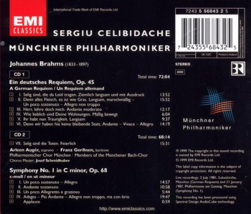 Ein Deutsches Requiem / Sinfonie 1, Audio-CD