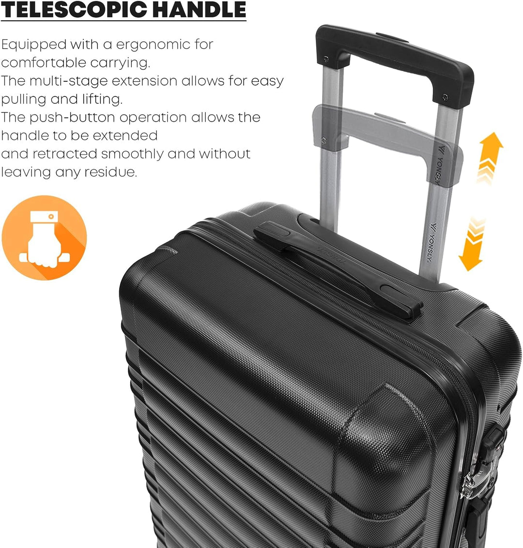 Premium Reisekoffer TSA-Schloss,YKK-Reissverschluss Hartschalen-Koffer Trolley Kabinenkoffer Rollkof