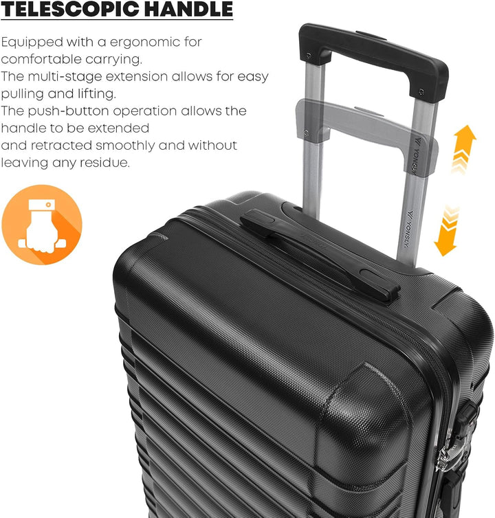 Premium Reisekoffer TSA-Schloss,YKK-Reissverschluss Hartschalen-Koffer Trolley Kabinenkoffer Rollkof