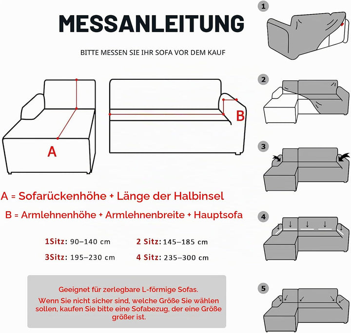 Sofabezug Ecksofa L Form Sofa Überwürfe Stretch Sofabezug L Form Rechts oder Links mit Zwei Kissenbe