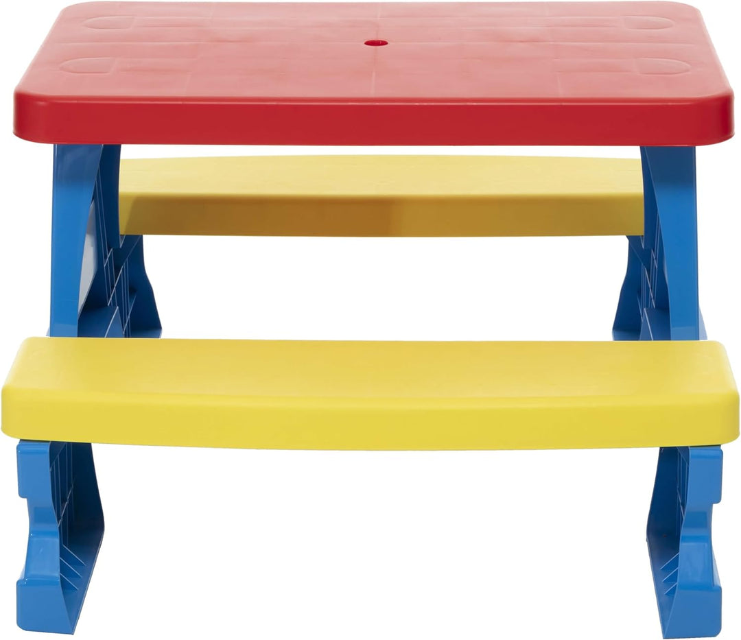 Kinder Sitzgruppe Picknick Sitzgarnitur Outdoor Bank Tisch Kombi blau, Blau
