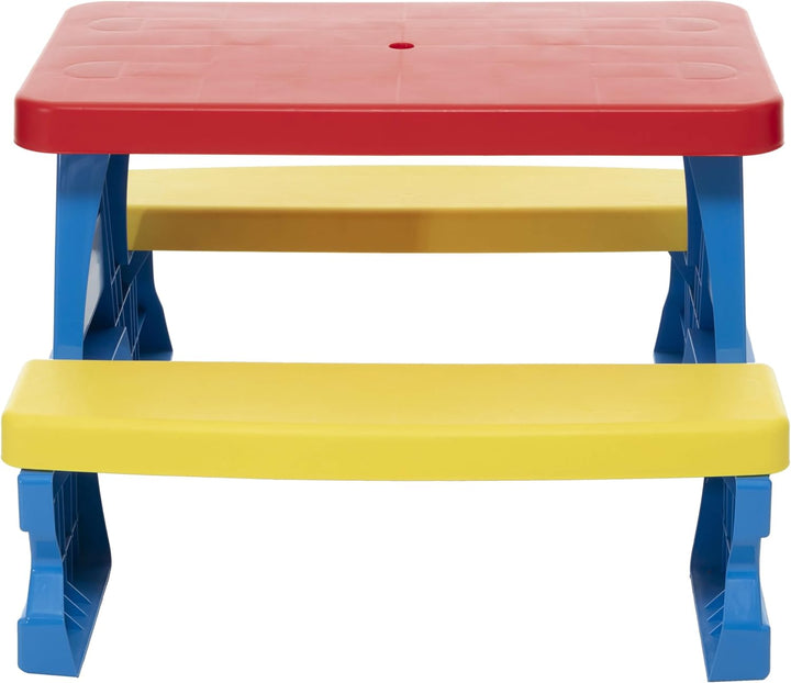 Kinder Sitzgruppe Picknick Sitzgarnitur Outdoor Bank Tisch Kombi blau, Blau