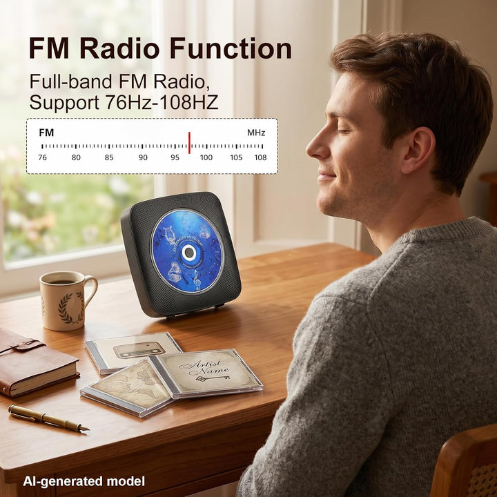 Gueray Tragbarer CD Player Tragbar : Radio CD Players Kinder CD-Player Discman mit 1800mAh Akku Laut