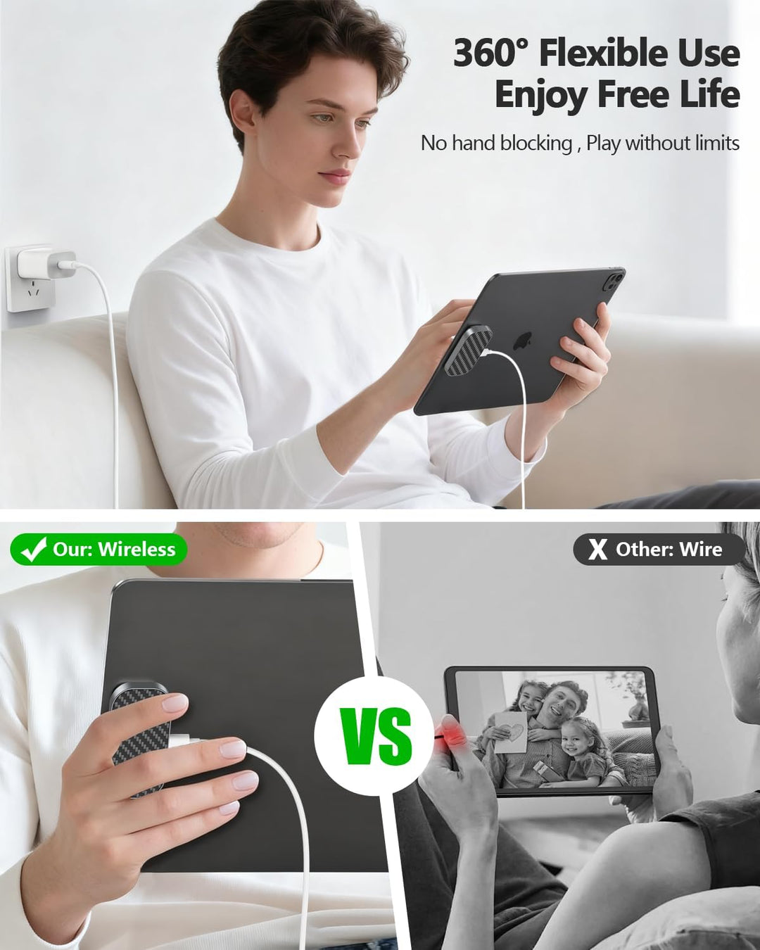 Magnetisches drahtloses Ladegerät für iPad Pro 11 (1./2./3./4.) & iPad Air 11 (M2/M3) & iPad Air 10.
