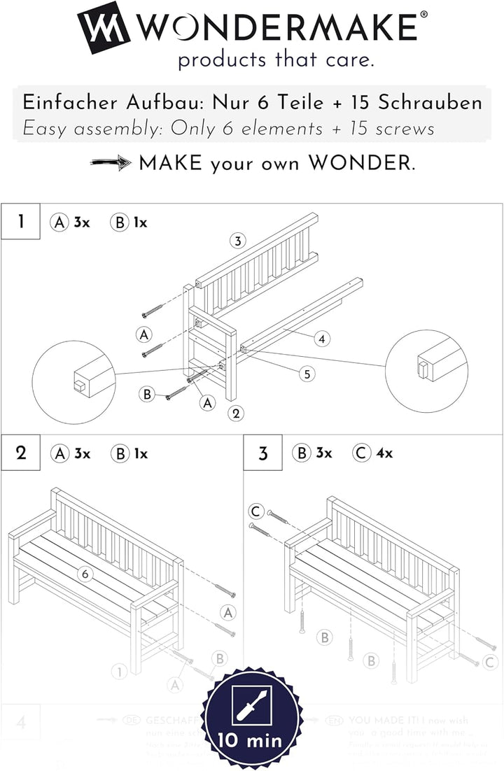Design Kinder-Gartenbank aus Holz wetterfest mit Textil-Abdeckung und Lehne, 2-Sitzer Kinderbank Hol