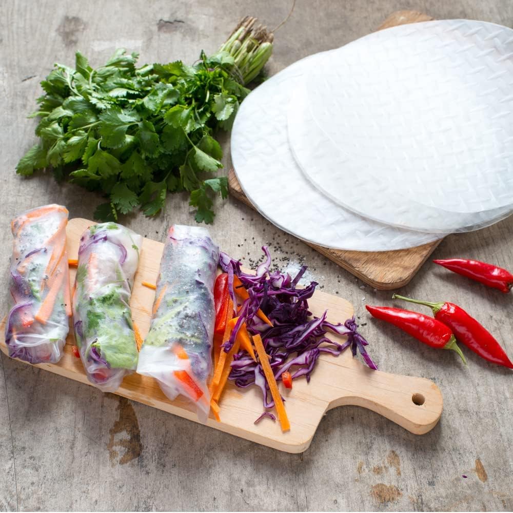 BANU Reispapier-Wasserschale mit Seitentaschen-Halter für Reispapierverpackungen für Frühlingsrollen