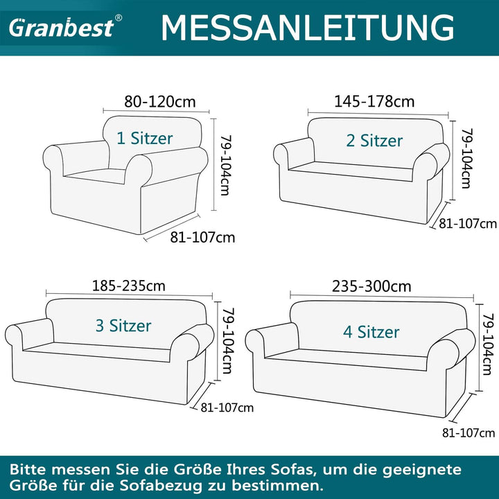 Granbest 2023 Neueste Jacquard Sofabezug 2 Sitzer Superweicher Rutschfester Stretch Couchbezug Vier