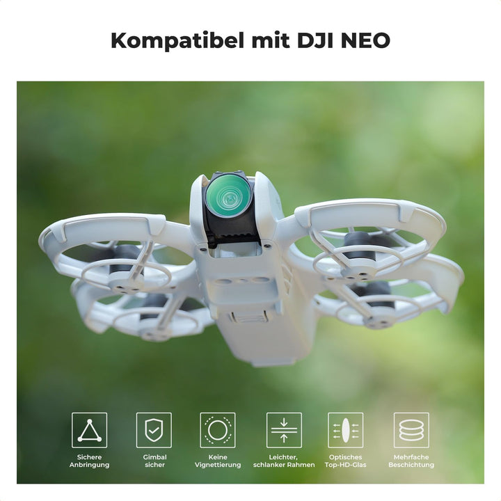 K&F Concept ND & CPL Filter Set Kompatibel mit DJI NEO, 6 stück Filter UV, CPL, ND8, ND16, ND32, ND6