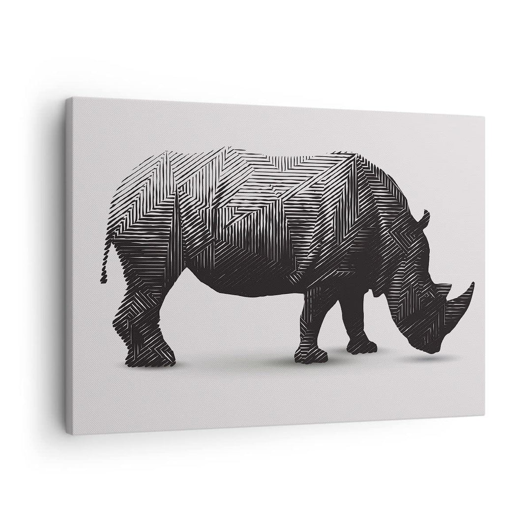 Bilder auf Leinwand Nashorn Tier Afrika Safari Leinwandbild 70x50cm Wandbilder Dekoration Wohnzimmer