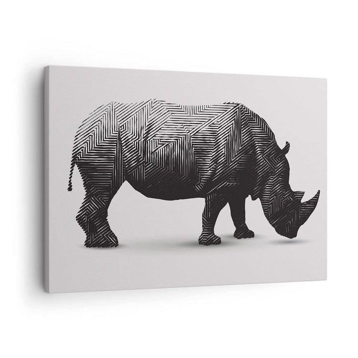 Bilder auf Leinwand Nashorn Tier Afrika Safari Leinwandbild 70x50cm Wandbilder Dekoration Wohnzimmer