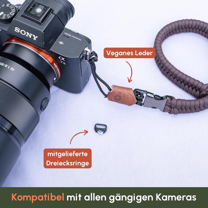 C-Rope Kamera Handschlaufe The Claw aus handgeflochtenem Paracord. Kameragurt mit Schnellverschluss-