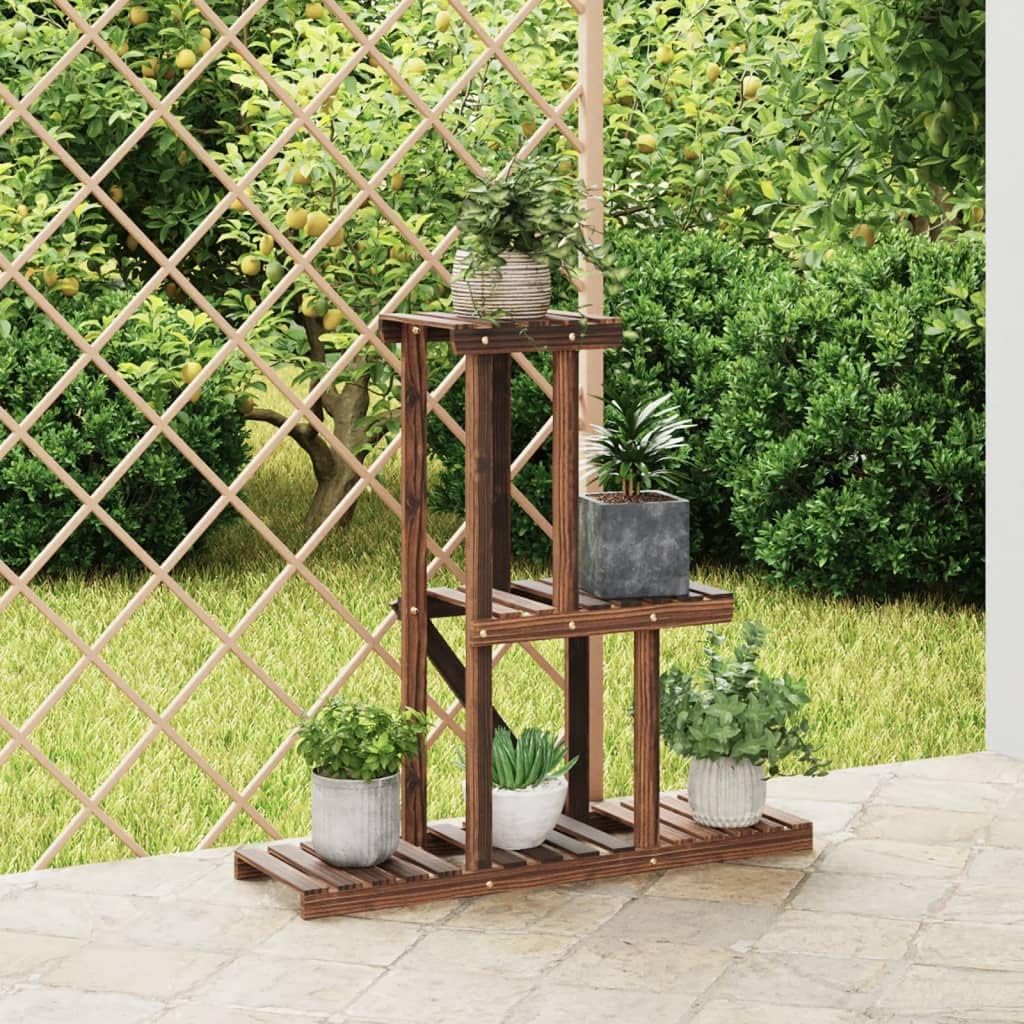 vidaXL Blumenständer, Pflanzenregal Holz, Blumenregal für Wohnzimmer Balkon Terrasse, Pflanzenstände