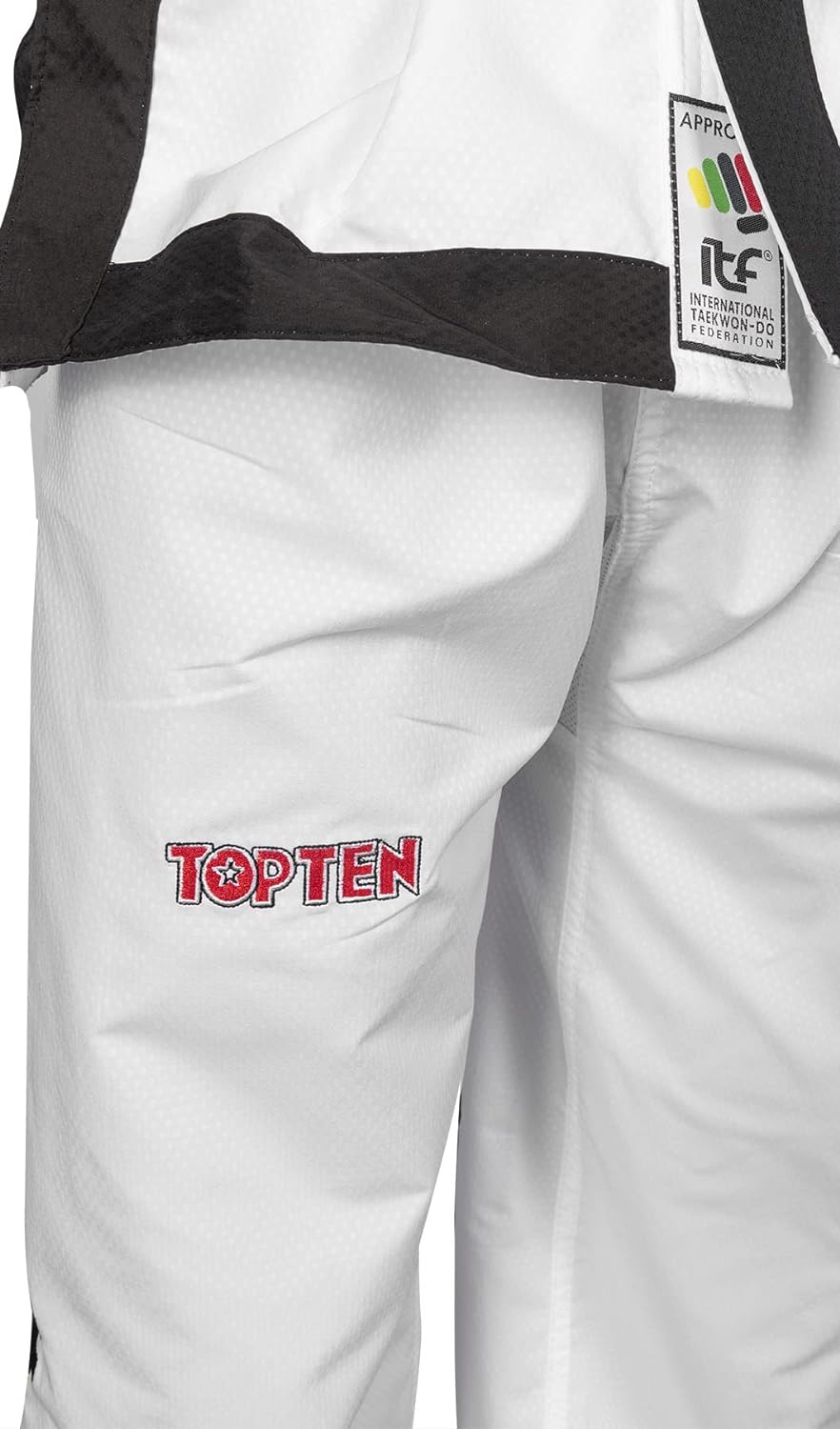 TOP TEN Taekwon-Do Master Dobok „Diamond“ (ITF approved) 160 Weiss, 160 Weiss