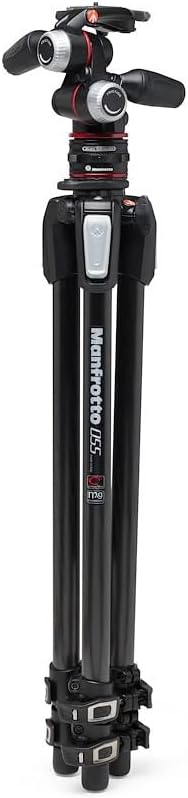 Manfrotto 3-Segment Stativ Kit mit 3-Wege-Neiger aus Aluminium, Fotostativ mit Move Quick Release Sy