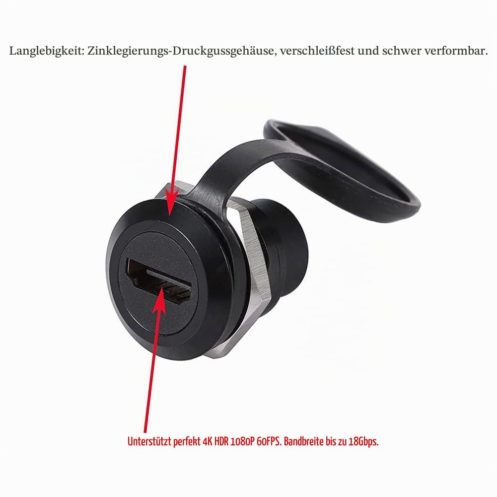 PENGLIN 2 STÜCK HDMI 2.0 Anschluss für Panelmontage, HDMI Durchgangskabel Koppler 4K 30Hz 3D und HDR
