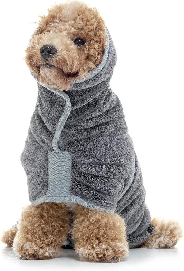 Lucky Paws® Hundebademantel - doppellagiger Bademantel Hund - schneller trocken in Minuten, absorbie