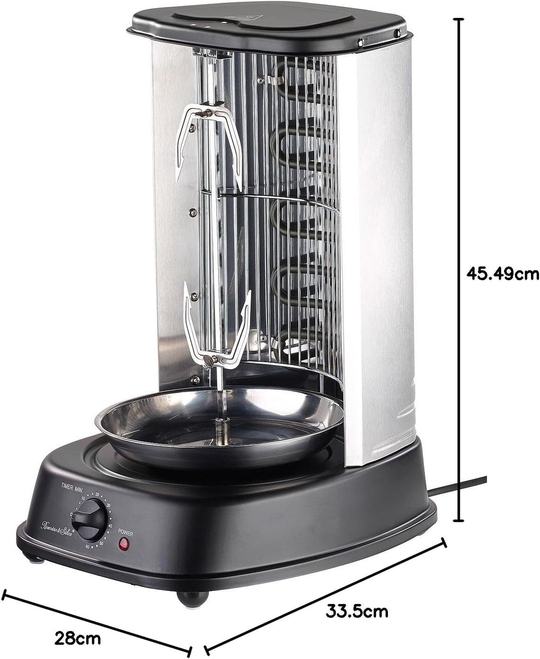 Rosenstein & Söhne Gyrosgrill: Döner- und Gyros-Grill, 2.000 Watt, Mittelspiess mit Spiessgabeln, Ti