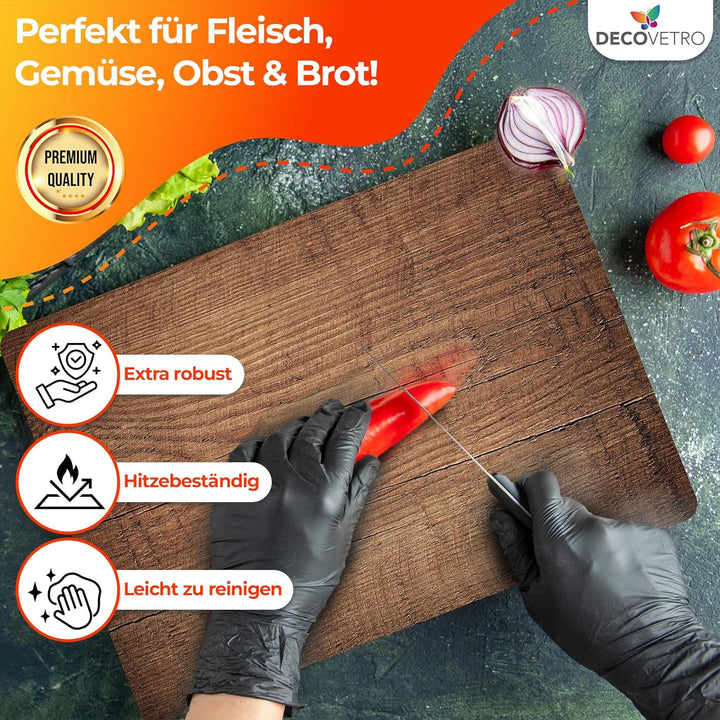 Decovetro® Schneidebrett Glas | 40 x 30 cm | Glass Cutting Board | Hygienisches und robustes Glassch