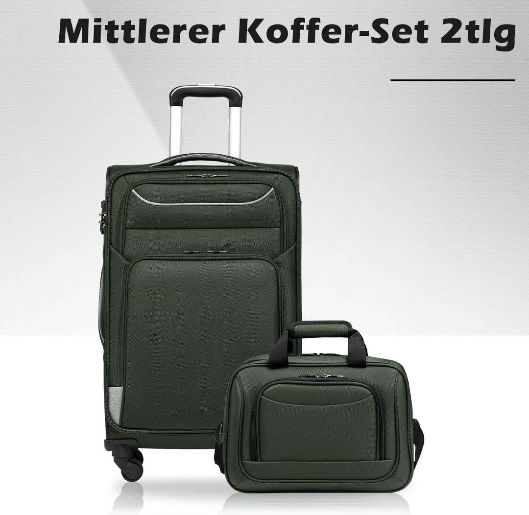 COOLIFE Koffer Trolley Koffer Reisekoffer von 4 Rollen Stoffkoffer Handgepäck TSA-Schloss Der Koffer