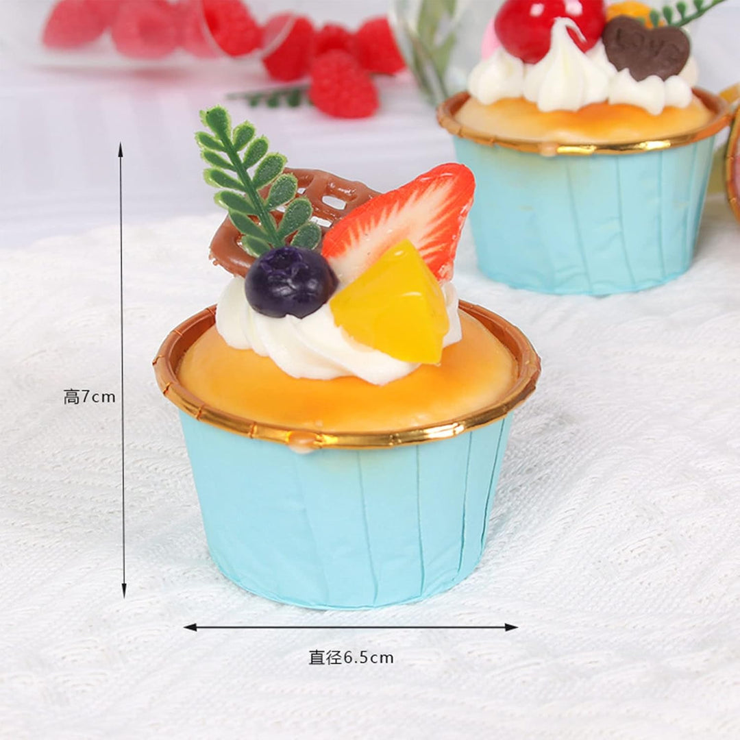 Tyenaza Cupcake-Modell 6 Stück Künstlicher Gefälschter cupcake Realistische Kuchen-Simulations-Model