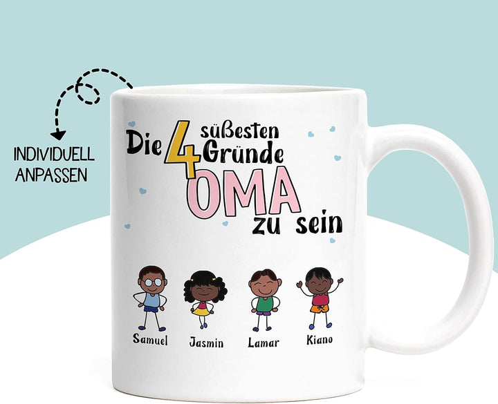 Oma Tasse Geburtstag Personalisiert für Oma Enkel Enkelin Baby Geschenk Kinder Oma Geschenk Mutterta