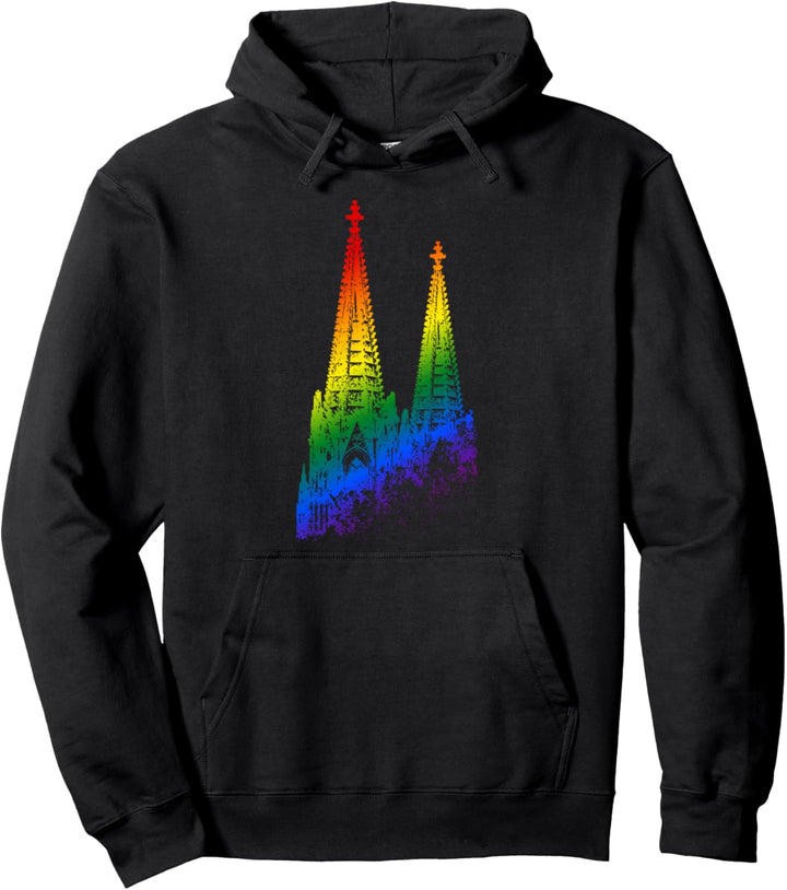 Kölner Dom LGBTQ Pride Regenbogen Silhouette Köln Skyline Pullover Hoodie