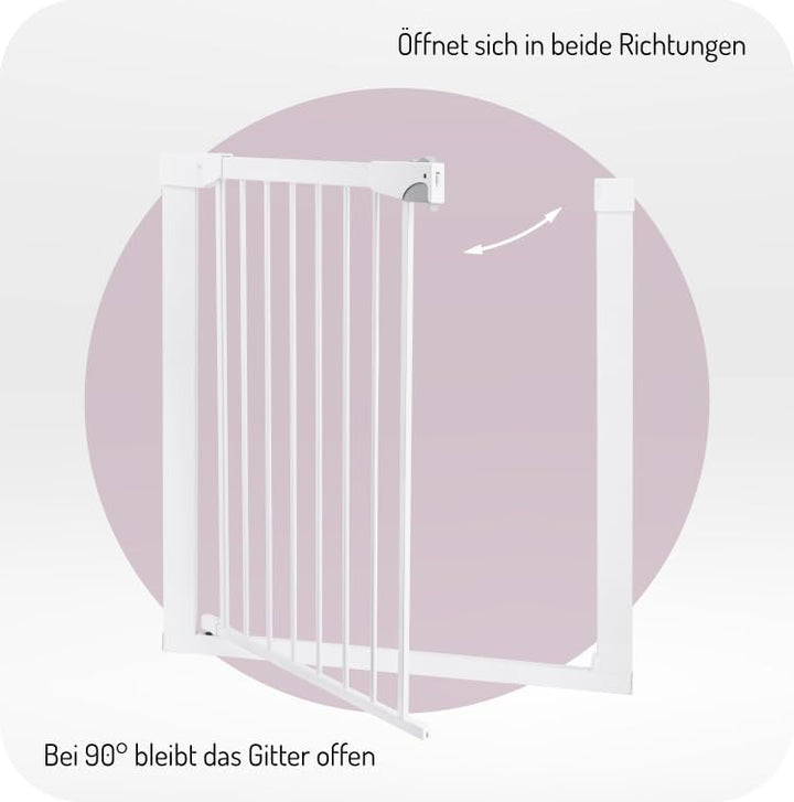 MoMi Baby-Absperrgitter PAXI Plus, Tür- und Treppenschutzgitter 75-82 cm erweiterbar bis 103 cm, ink