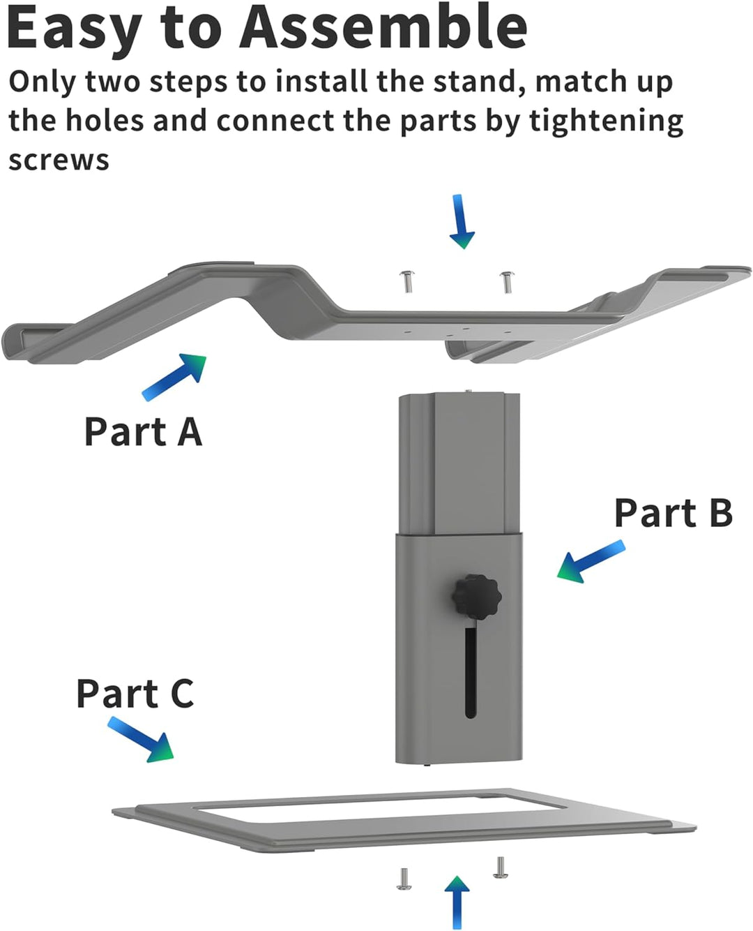SOUNDANCE Laptop-Ständer für Schreibtisch, verstellbar, ergonomischer Laptop-Ständer für den Schreib