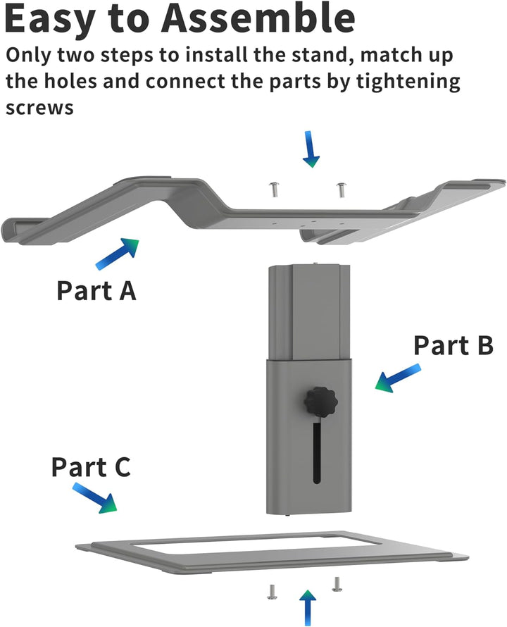 SOUNDANCE Laptop-Ständer für Schreibtisch, verstellbar, ergonomischer Laptop-Ständer für den Schreib