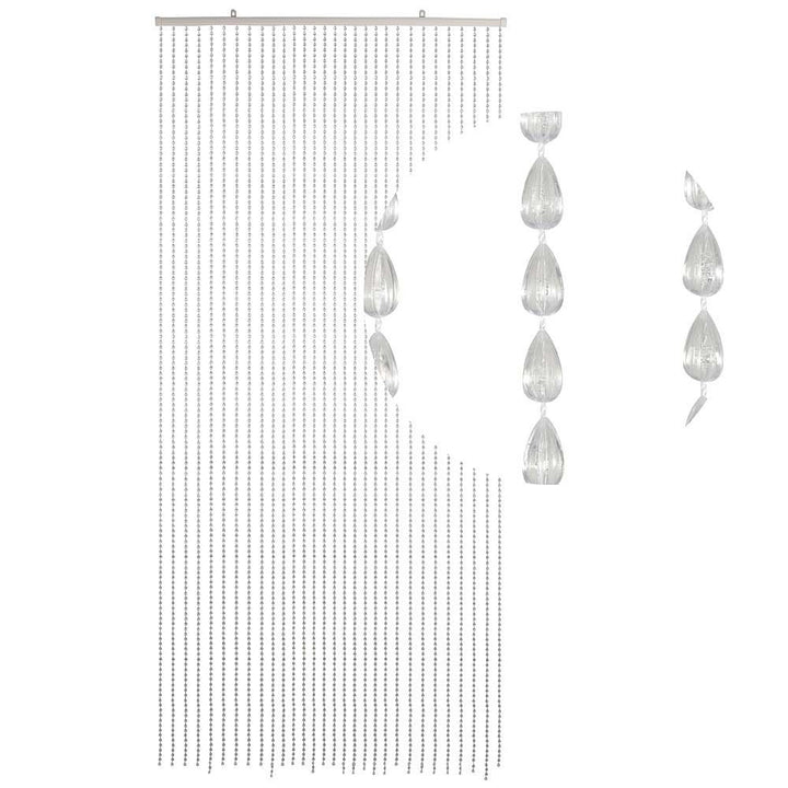 HAB & GUT -DV0294- Türvorhang Tropfen, klar 90x200 cm Perlenvorhang Pailettenvorhang, Klar