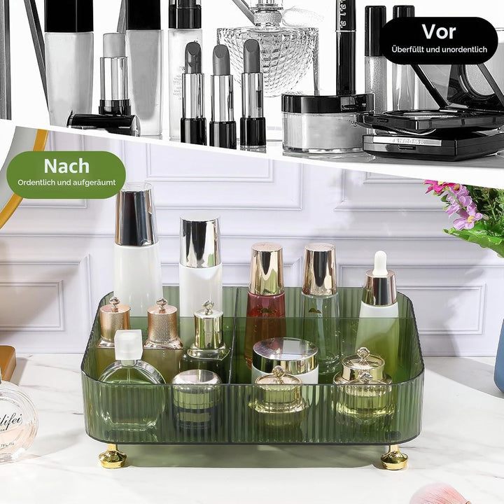 DASITON Make Up Kosmetik Organizer Acryl, 5 Fächer Schmink Aufbewahrung für Pinsel, Lippenstift, Par