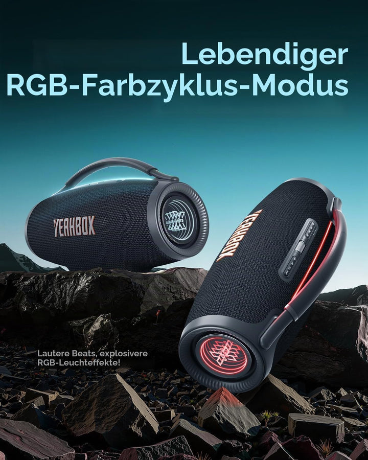 YEAHBOX Sonic Boom Ultra K Karaoke Lautsprecher Bluetooth, Partylautsprecher mit 2 kabellosen Mikrof