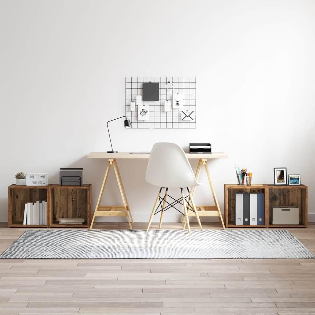 vidaXL TV-Schränke 4 STK Altholz 37x35x37 cm Holzwerkstoff Altes Holz, Altes Holz