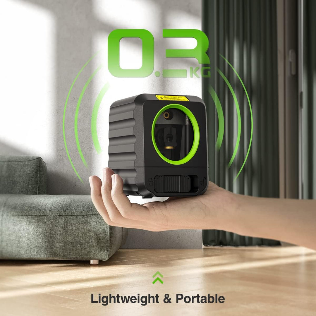 Huepar B011G Lasernivellier, Selbstnivellierender Lasernivellier mit Grünen Kreuzlinien Laser-Vertik